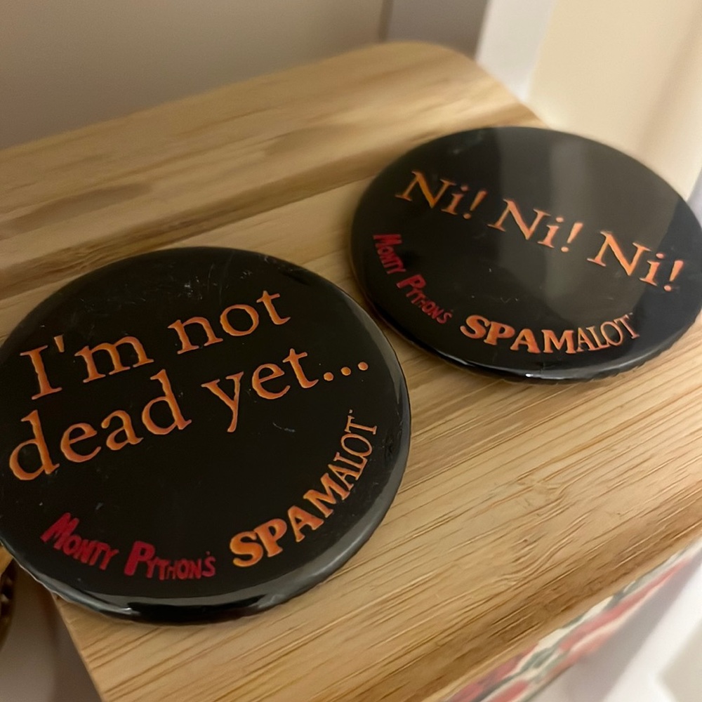 Two Monty Python Spamalot Buttons